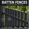 BLack Satin BATTEN Fences- Custom Cut 48 hours - See Description