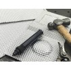 EMBOSSED ALUMINIUM 500x520 Exhaust Heat Shield Silver 0.5mm - DELIVERED