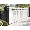 Black Hamptons 38mm Batten Top with 65mm Slats on the bottom - Custom Cut Sliding Gates