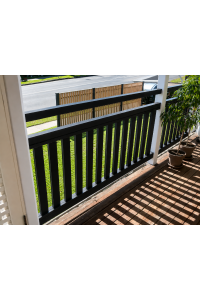 Classic Black or Monument Balcony Panels with 38mm Slats & 2 Verticals - DIY Kits