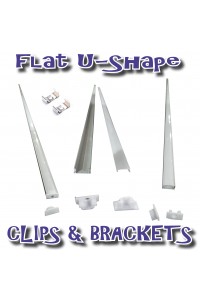 LED Strip Housing - Aluminium Light Channel - Flat U - 4m