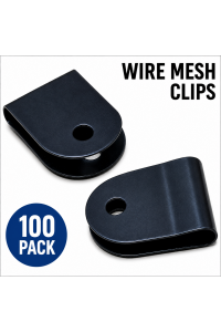 Wire Mesh Clip x100 - Fencing U Clip BLACK Stainless clips