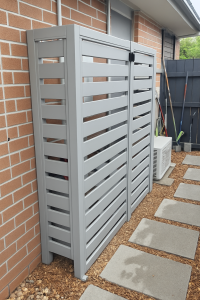 Solar Battery Covers - Slatted - 8 Light & Dark Grey- Aluminum - Roof & Door Options - See SQM Guide