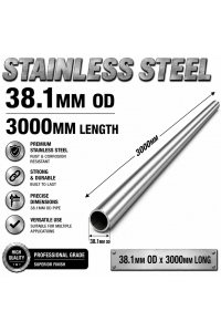 38.1mm OD x 3000mm 304 Stainless Steel Universal Exhaust Intake Pipe – 1.6mm Wall