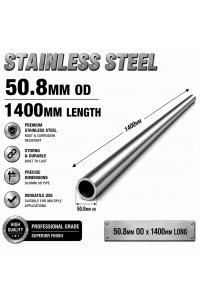 50.8mm OD x 1400mm 304 Stainless Steel Universal Exhaust Intake Pipe – 1.6mm Wall