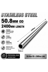50.8mm OD x 2400mm 304 Stainless Steel Universal Exhaust Intake Pipe – 1.6mm Wall