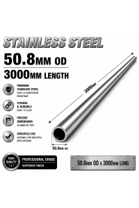 50.8mm OD x 3000mm 304 Stainless Steel Universal Exhaust Intake Pipe – 1.6mm Wall