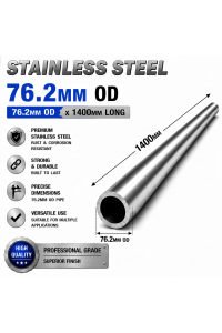 76.2mm OD x 1400mm 304 Stainless Steel Universal Exhaust Intake Pipe – 1.6mm Wall