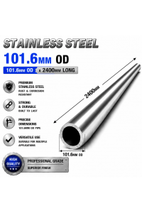 101.6mm OD x 2400mm 304 Stainless Steel Universal Exhaust Intake Pipe – 1.6mm Wall
