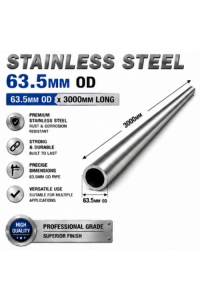 63.5mm OD x 3000mm 304 Stainless Steel Universal Exhaust Intake Pipe – 1.6mm Wall