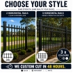 Black Square Top Security Fencing - Custom sizes - Square top 