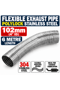 102mm ID x 6000mm Flexible Exhaust Pipe Stainless Steel 316 Polylock