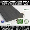 138mm Honorwood SOLID COMPOSITE DECKING  - HAMPTONS White  - Per Lineal Metre