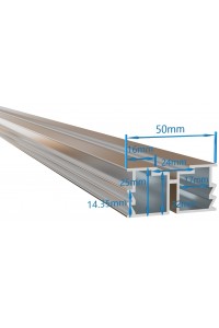 Aluminum Structural  Joist 50mmW x 25mmH x 3000mm long