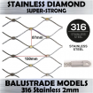 1100mm x 10m 316L Stainless Steel Wire Mesh Balustrade Cable Mesh