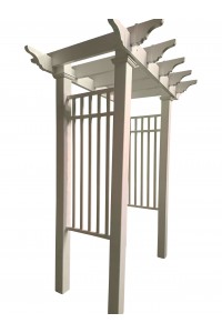 Entrance Arbour in **PICKUP* White Polymer – Hamptons – Garden Arbor PVC